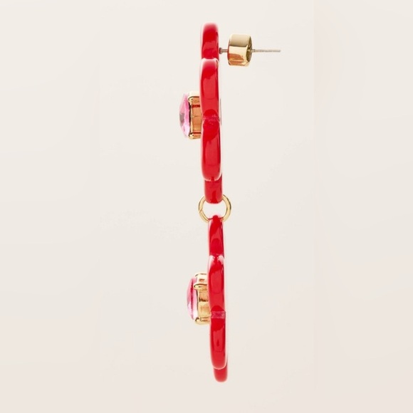 Kate Spade x Target Floral Linear Red Earrings • NIB - Picture 5 of 6
